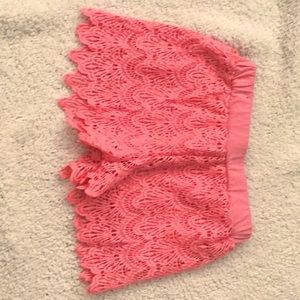 Pink lace shorts